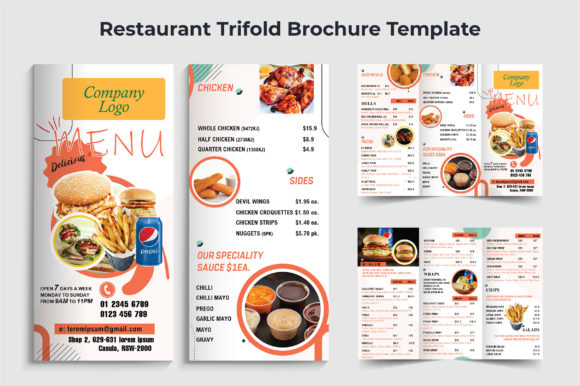 Restaurant Trifold Brochure Template