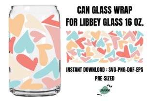 Valentine's Day 16 Oz Can Glass Wrap SVG Graphic by Maker Design Studio ...