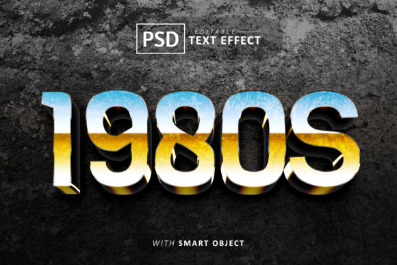 1980s Retro 3d Text Effect Editable