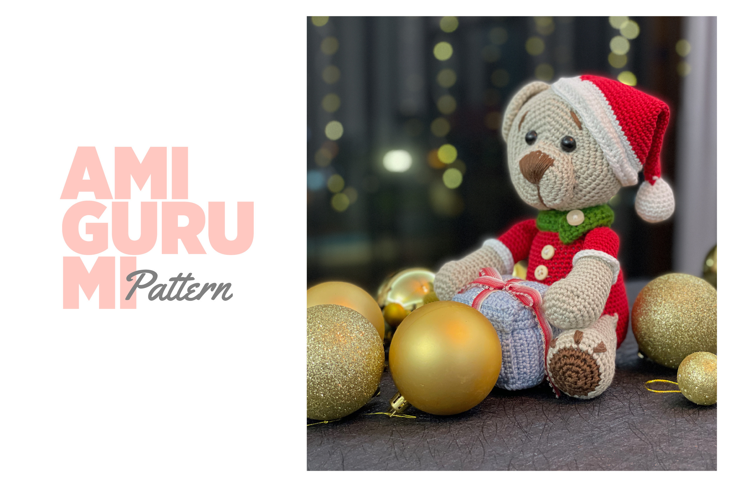 CROCHET PATTERN: Christmas Bear