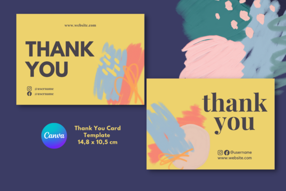 Thank You Card Canva Abstract Template