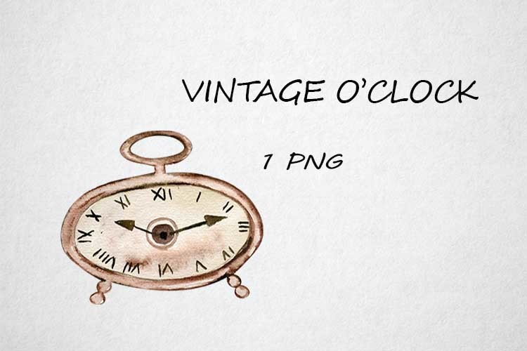 Watercolor Vintage O'clock Graphic by ArtsByLeila · Creative Fabrica