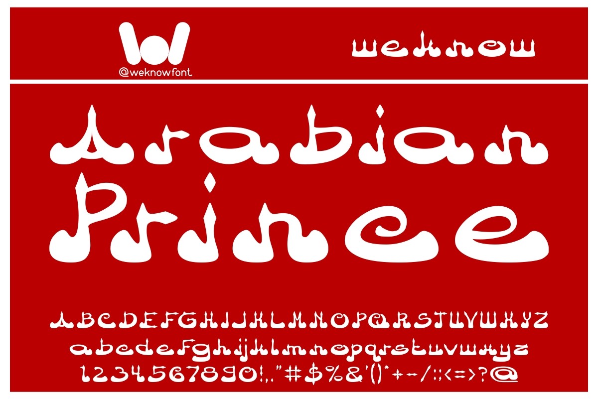 Arabian Prince preview, trendy Arabic-inspired display font