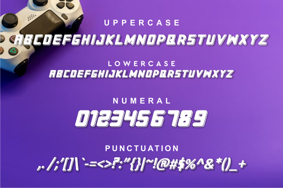 Gamerin Font PNG with transparent background - Preview 2