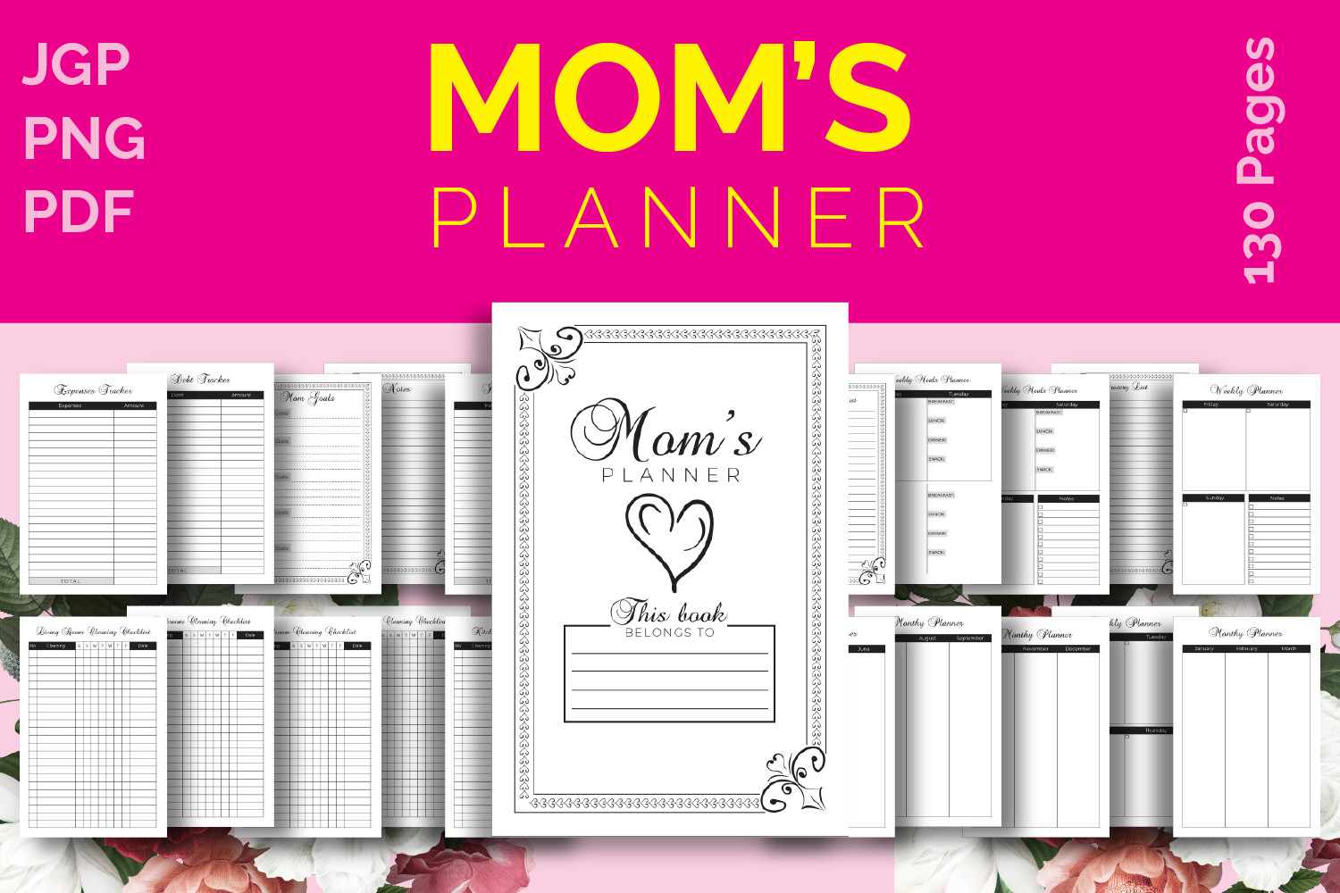 Mom's Planner Journal KDP Interior Graphic by SadaRong · Creative Fabrica