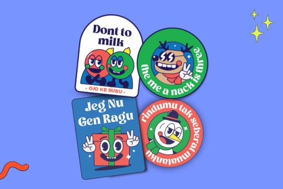 Retro Boldy Font PNG with transparent background - Preview 2