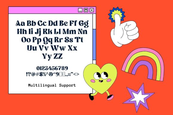 Retro Boldy Font PNG with transparent background - Preview 5