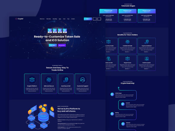 #03 Crypto Currency Landing Page. Gráfico Sitios Web Por Design_love