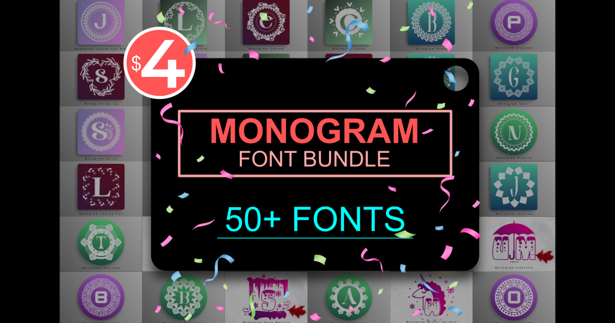 Monogram Font Bundle Bundle · Creative Fabrica