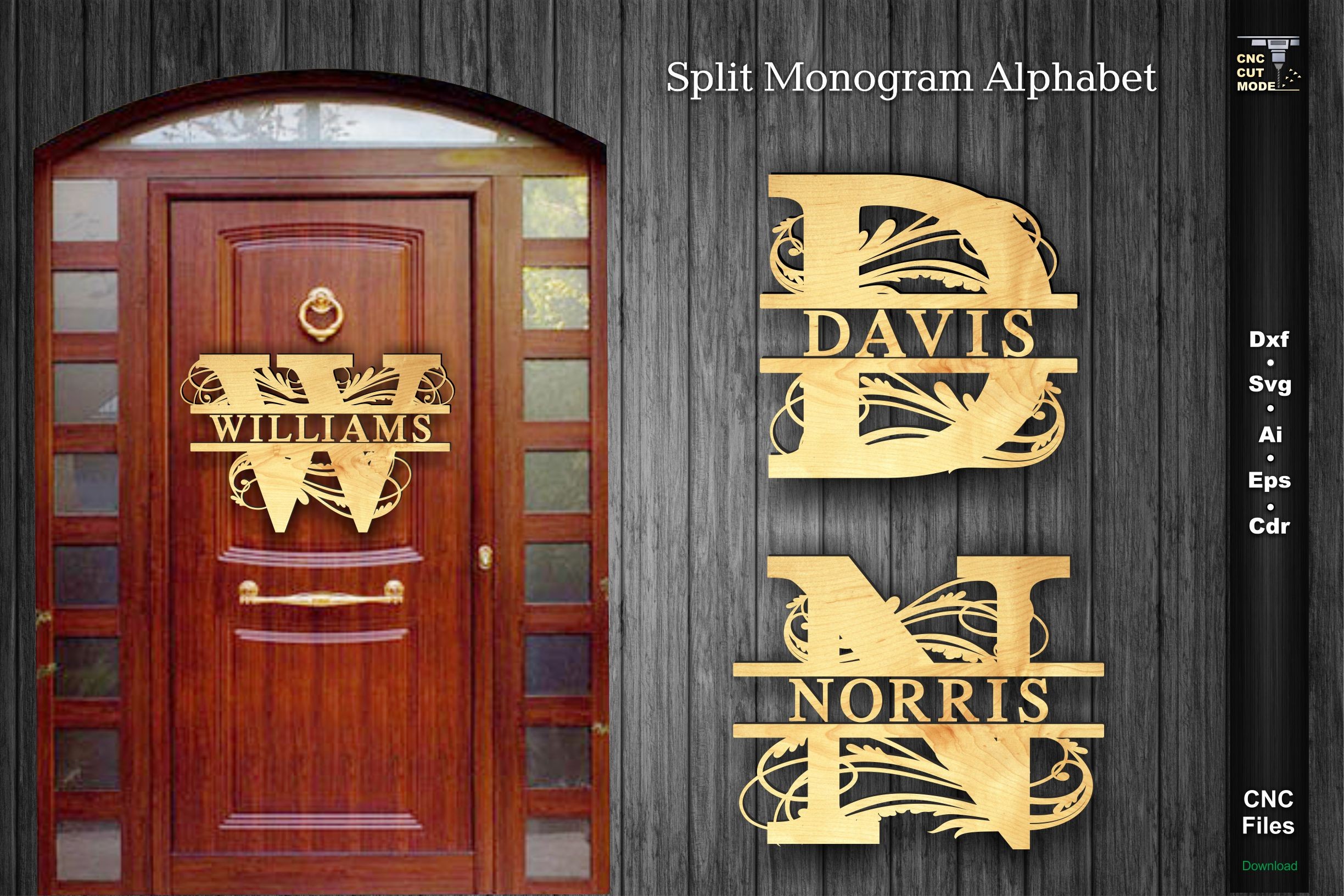 Monograms - Split Letter Sign