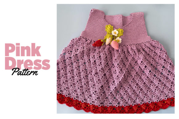 Strawberry Pink Color Dress Pattern