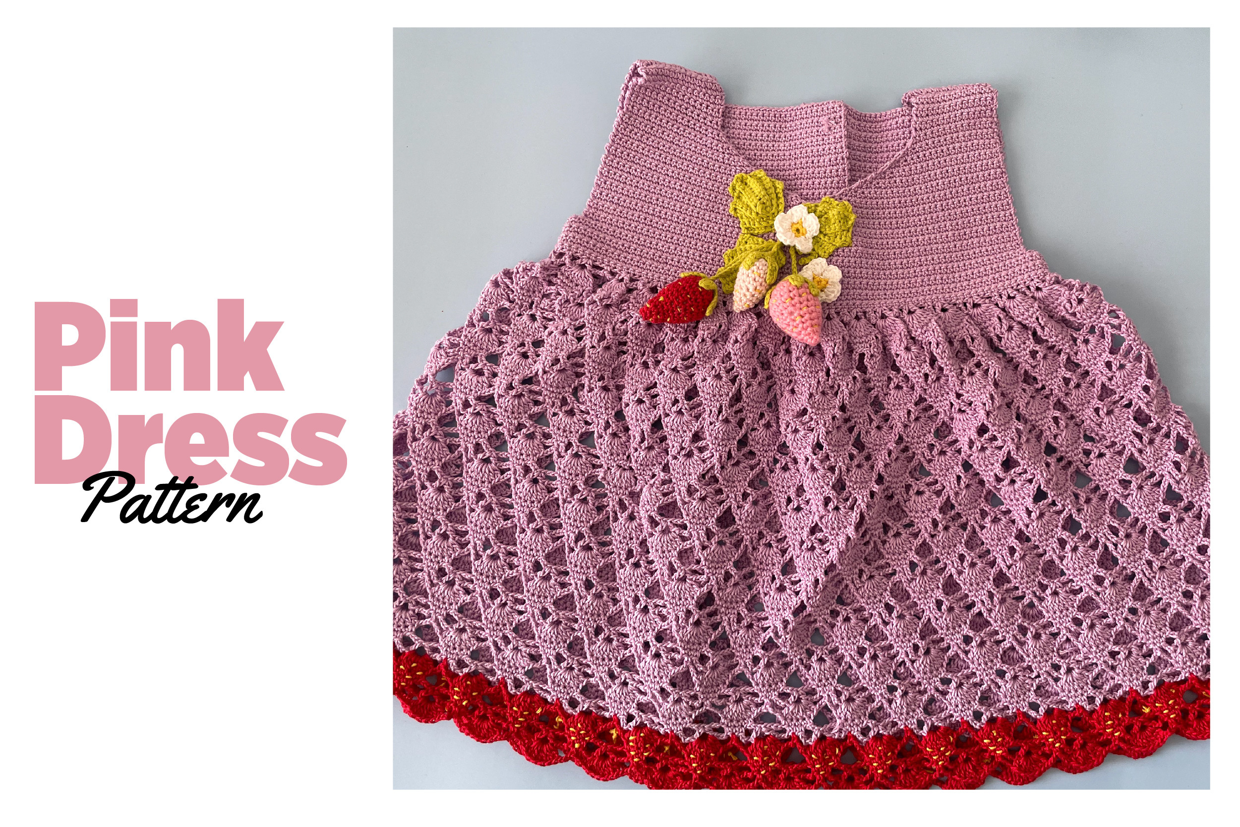 Strawberry Pink Color Dress Pattern