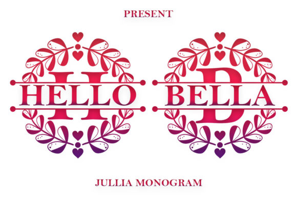 Jullia Monogram Font PNG with transparent background - Preview 2