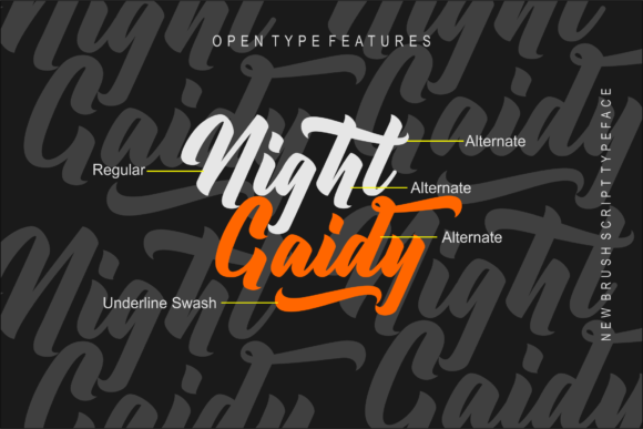 Night Gaidy Font PNG with transparent background - Preview 1