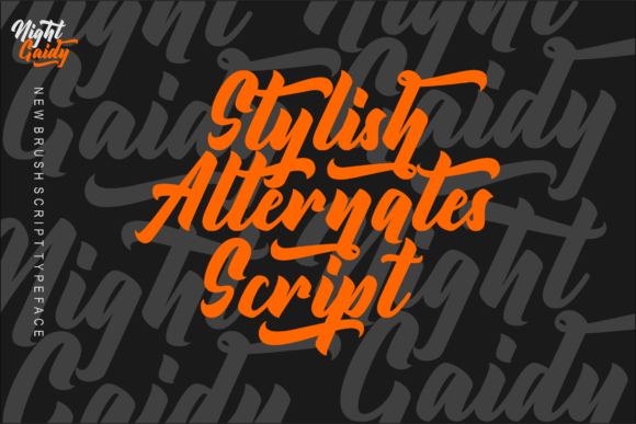 Night Gaidy Font PNG with transparent background - Preview 6
