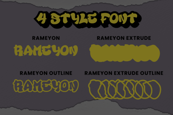 Rameyon Font PNG with transparent background - Preview 2