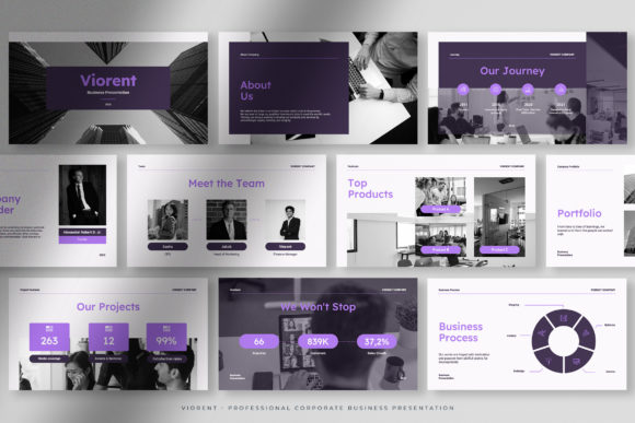 Preview of Viorent Corporate Business Presentation business report presentation template