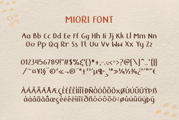 Miori Font PNG with transparent background - Preview 3