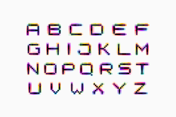 Neo Pixel Font PNG with transparent background - Preview 1