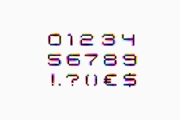 Neo Pixel Font PNG with transparent background - Preview 3