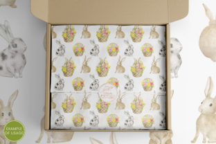 Watercolor Spring Rabbits Digital Paper Graphic by Olya Haifisch ...