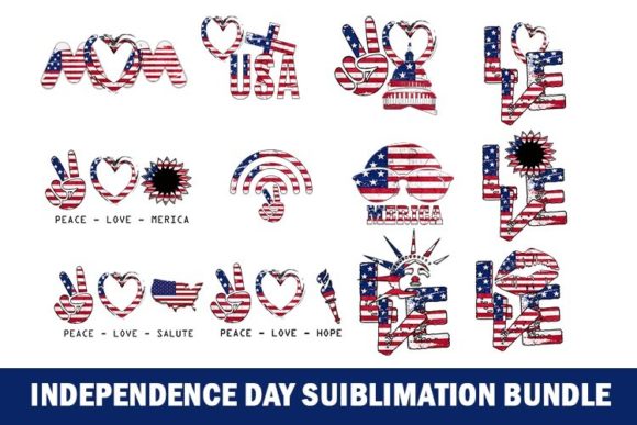 20 Independence Day Suiblimation PNG Graphic Print Templates By Jacpot07