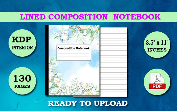 LINED COMPOSITION NOTEBOOK Gráfico Palavras-chave do KDP Por Cave Creative