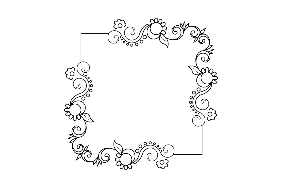 Outline Border Art Design Graphic by coxvect · Creative Fabrica