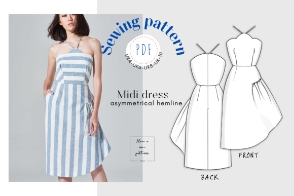 Asymmetrical Hemline Midi Dress