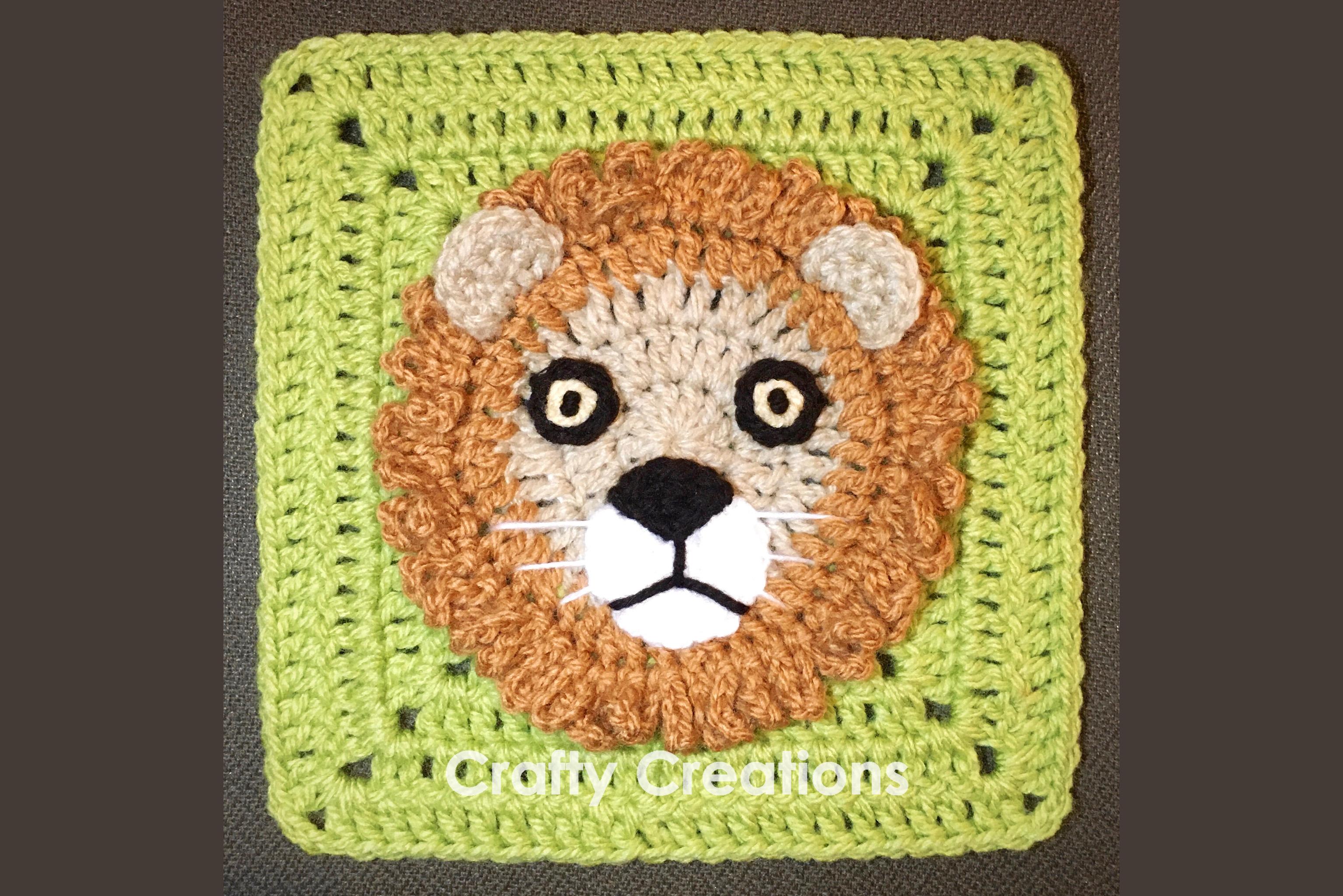 Lion Granny Square Crochet Pattern