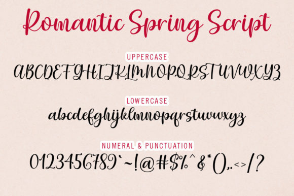 Romantic Spring Font PNG with transparent background - Preview 5