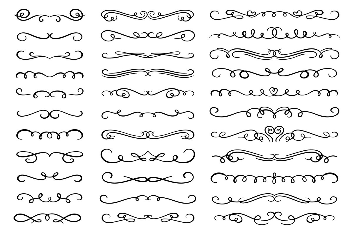 Calligraphic Flourish Dividers