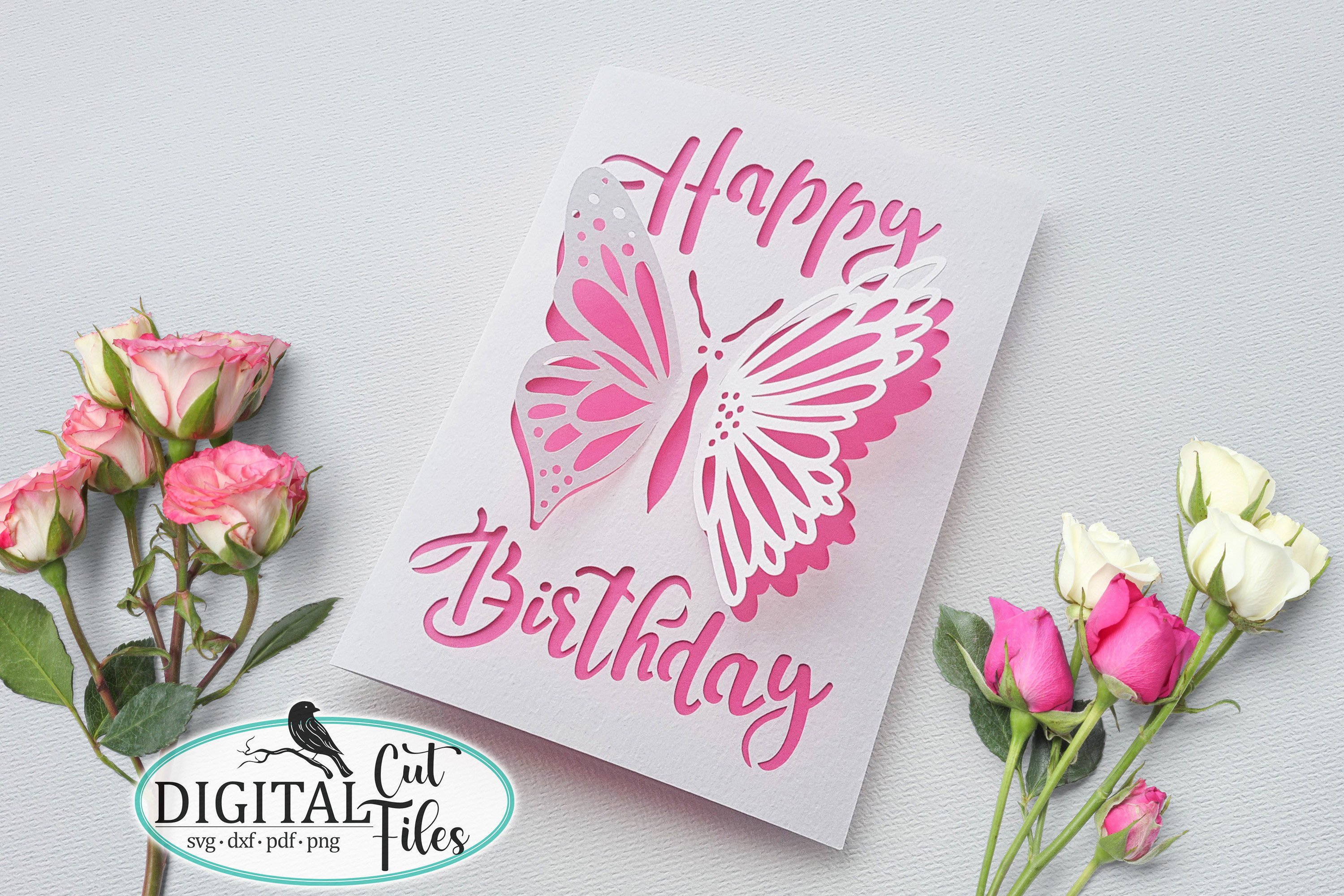 Pop Up Butterfly Birthday Card Svg