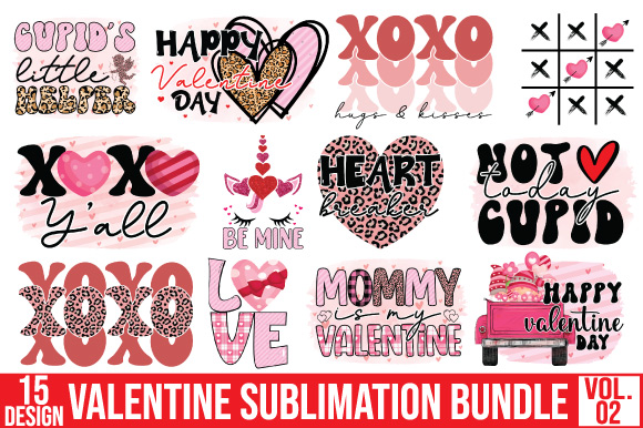 Valentine Sublimation Bundle Vol.02 Graphic by ABStore · Creative Fabrica