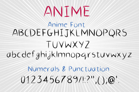 Anime Font - Preview 1