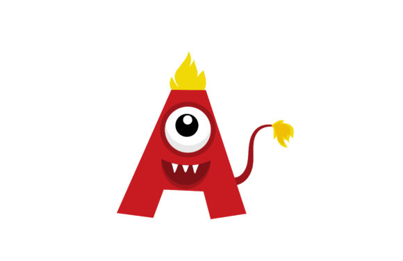 Red Monster Alphabet Monsters Icon Graphic by hafawwart09  Creative Fabrica