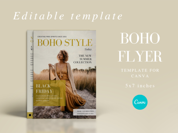 Boho Flyer Template for Canva