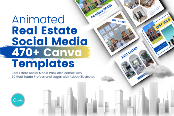 Preview of Instagram Real Estate Canva Template real estate social media template