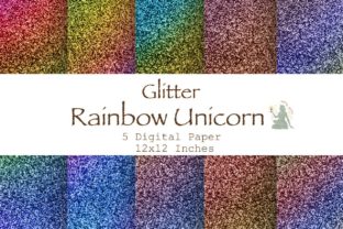 Rainbow Unicorn Glitter Digital Paper Graphic by PawsitivelyAesthetic ...