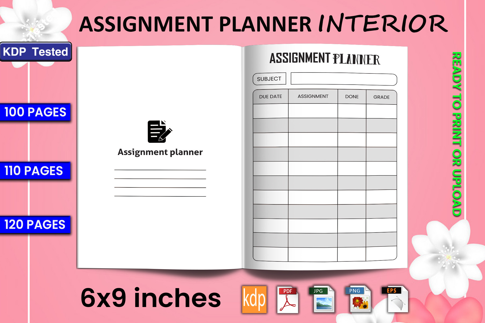 Assignment Log Lay Out Assignment Planner Log Book | KDP Interi Graphic by Trendy Laser Cut ...