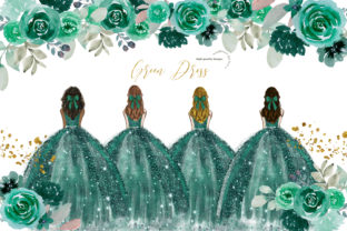 Emerald Green Princess Dress Clipart Graphic by SunflowerLove  Creative  Fabrica