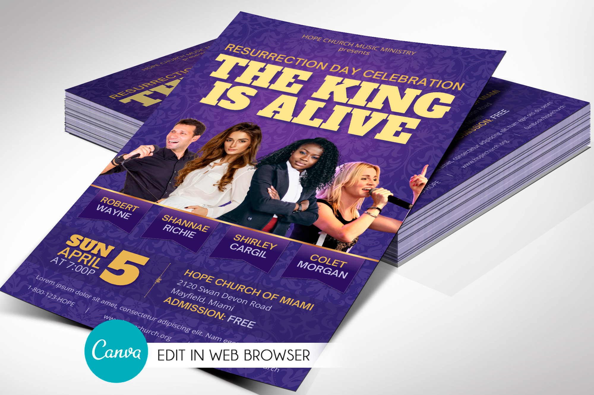 Resurrection Day Concert Flyer Canva Tem