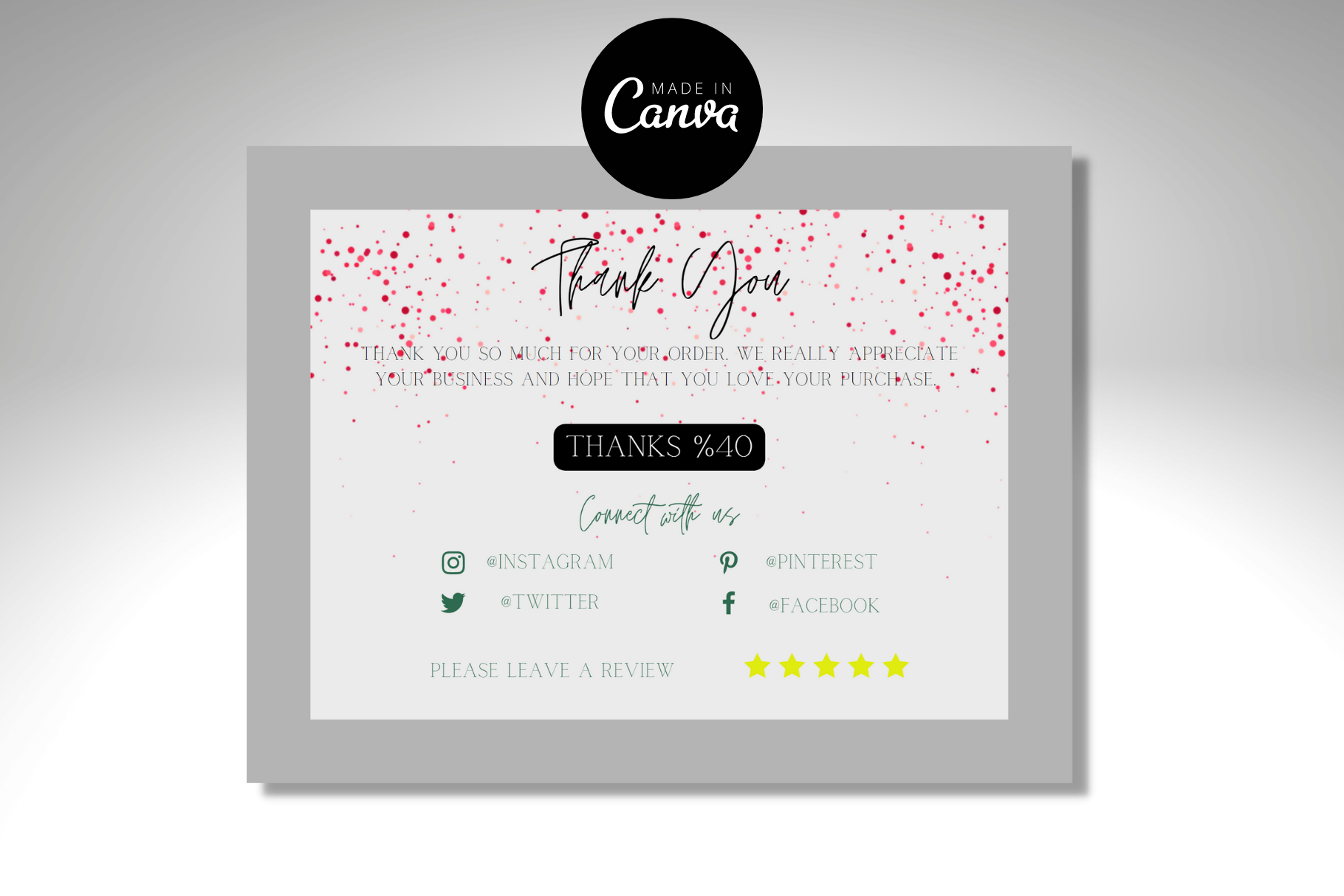 Thank You Order Card | Canva