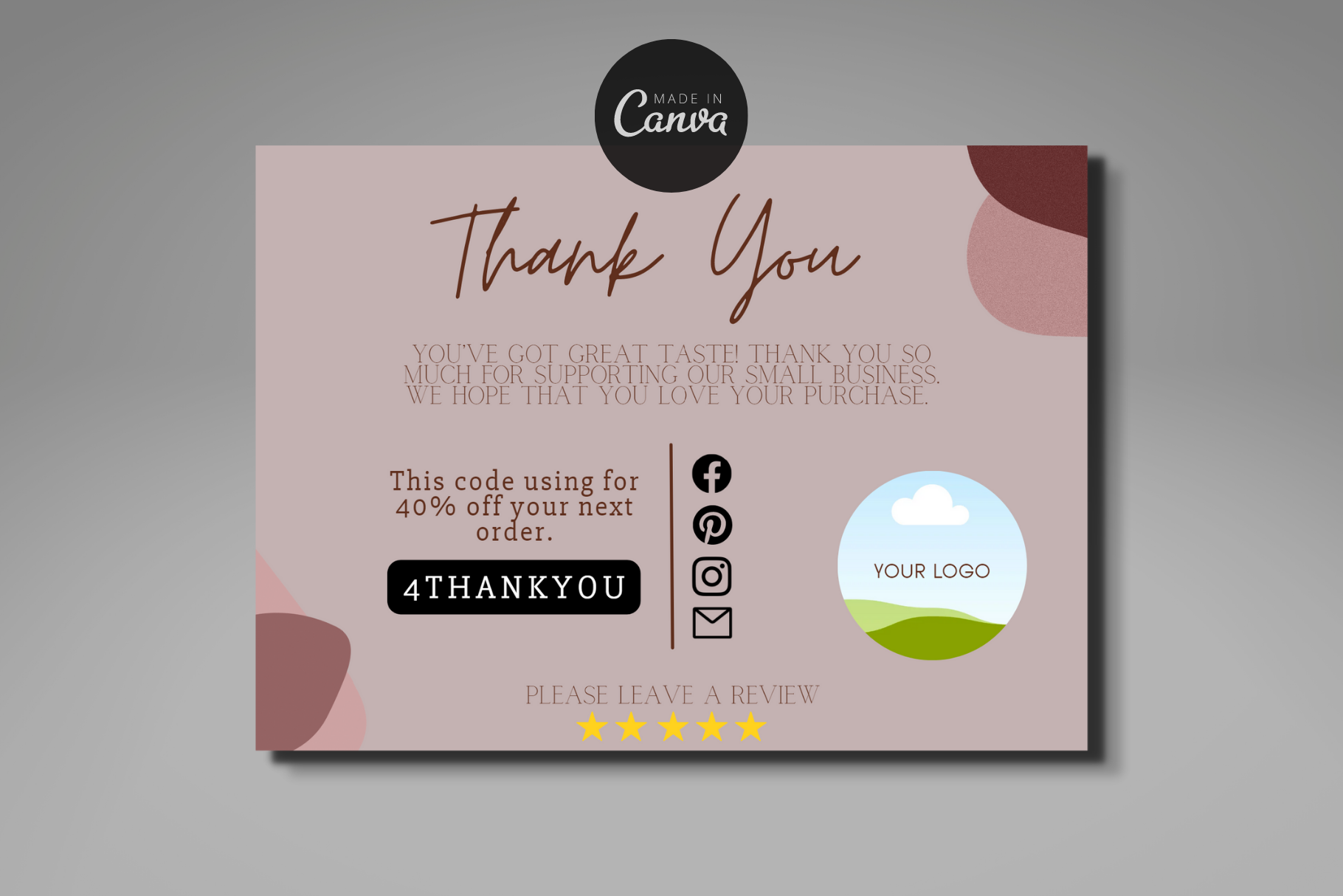 Thank You Order Card | Canva