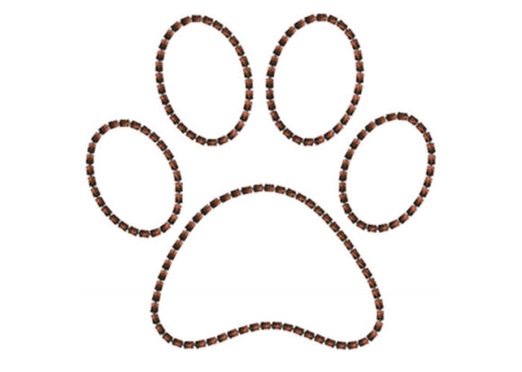 Dog Paw Bean Stitch Oval