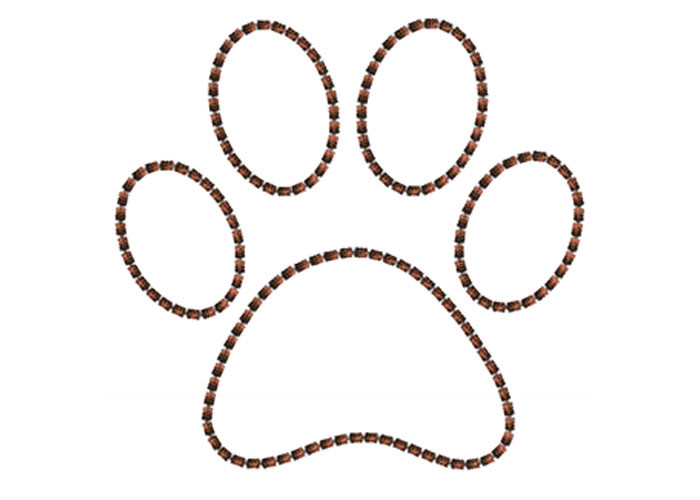Dog Paw Bean Stitch Oval