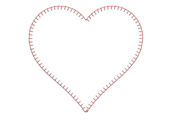 Heart Applique Blanket Stitch