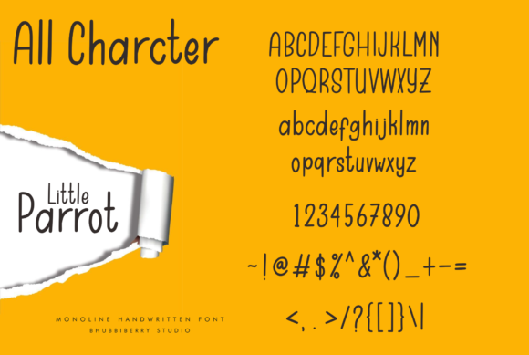 Little Parrot Font PNG with transparent background - Preview 5