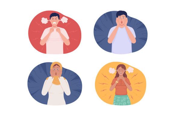 Overwhelming Emotions Illustrations Set Afbeelding Afdrukbare Illustraties Door IMG visuals characters