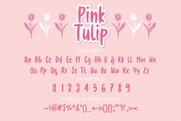 Pink Tulip Font PNG with transparent background - Preview 1